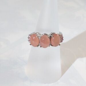 Rhodochrosite and Pink Tourmaline Ring Size 5